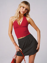 Selby Mini Skirt Black Polka Dot